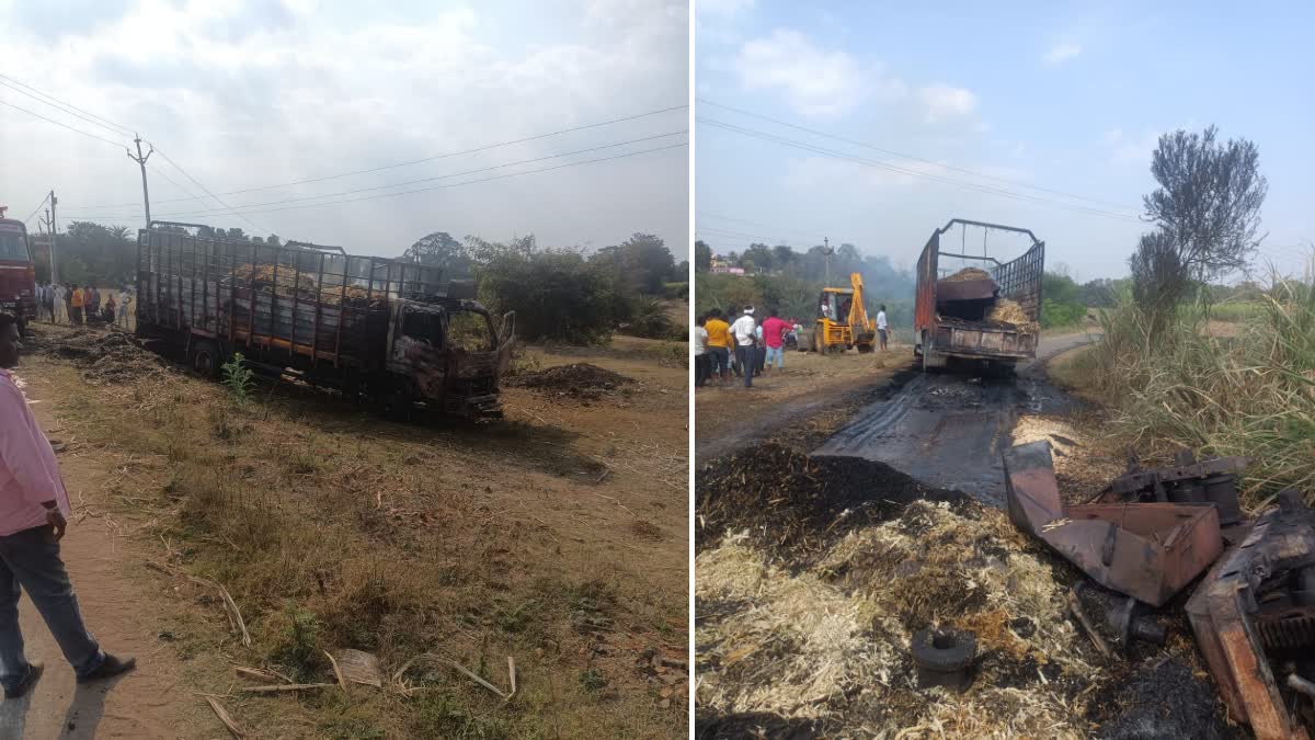 Truck hits electric wire