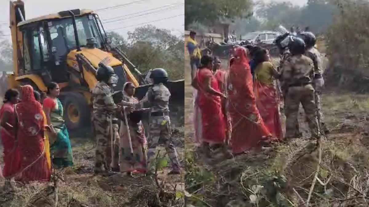 Fighting between BCCL outsourcing company and ryots in Dhanbad