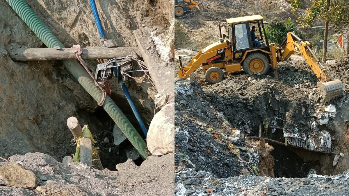 District administration action on illegal excavation of blue stone in Koderma