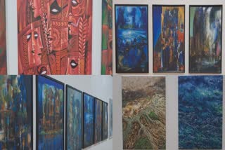 Abstract art  art exhibition  kannur  അമൂർത്ത ചിത്രങ്ങൾ  ചിത്ര പ്രദർശനം