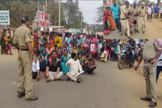 Health workers protest in front of ITDA office