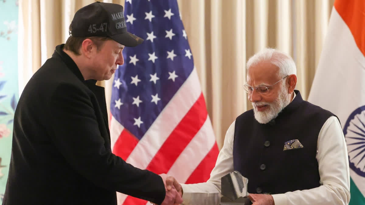 Prime Minister Narendra Modi with Elon Musk