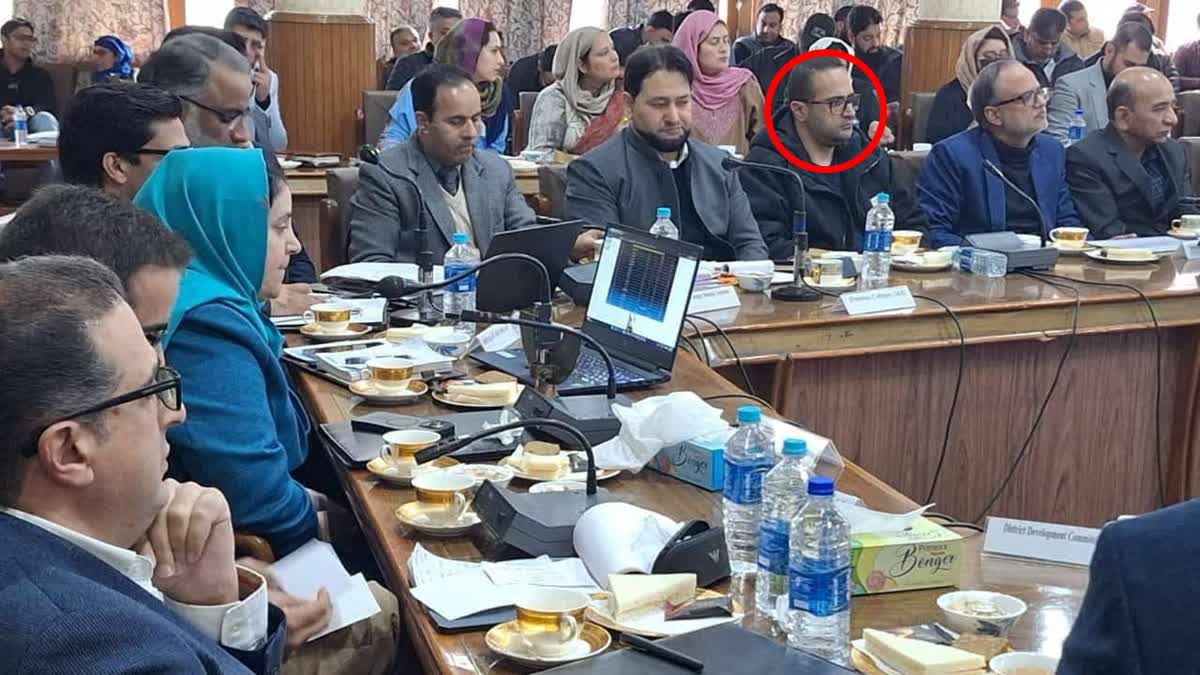 JKPCC Chief Tariq Hameed Karra's son, Waleed Karra(encircled) courts controversy after attending an official meeting on father's behalf