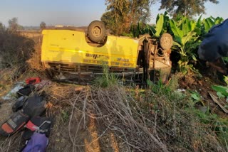 NEPANAGAR SCHOOL BUS OVERTURNED