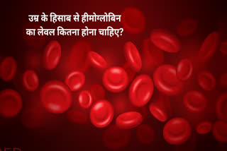 What should be the level of hemoglobin according to age? What should be the amount of blood in a child between 2 and 5 years of age?