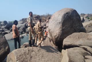 Members of the rescue team at the accident spot.