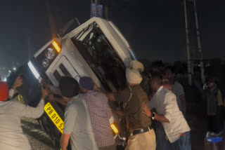 A collision between a tempo traveler and a tractor trolley took place on Moga Kotakpura Bypass, around 8 pilgrims were injured