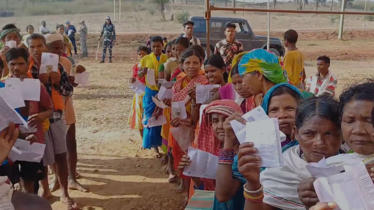 Votes cast in village polling booth