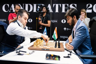 D Gukesh beat Abasov in Round 12.