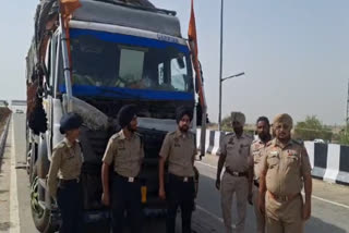A terrible accident happened with a truck and a tractor trolley in Moga's Bughipura Chowk