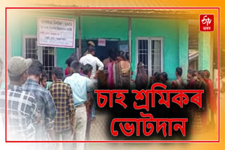 Tea workers cast their vote in Jorhat