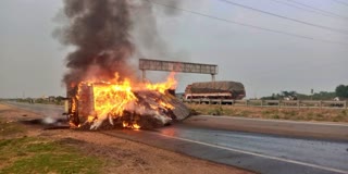 a-lorry-catches-fire