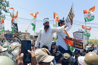 Youth Congress workers protesting