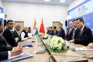 Prime Minister Narendra Modi holds a bilateral meeting with Chinese President Xi Jinping on the sidelines of the BRICS Summit,