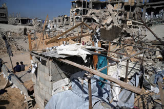 The al-Atal family's tent is seen after it was struck overnight in an Israeli airstrike that killed several family members, in the Jabalia refugee camp, Gaza City, Thursday, April 17, 2025.