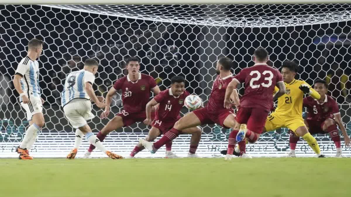 Without Messi, Argentina labors to 2-0 win over Indonesia in friendly