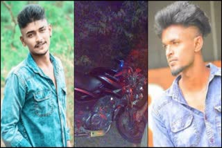 unknown vehicle collided with bike two died in mandya