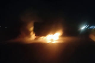 truck fire shivpuri