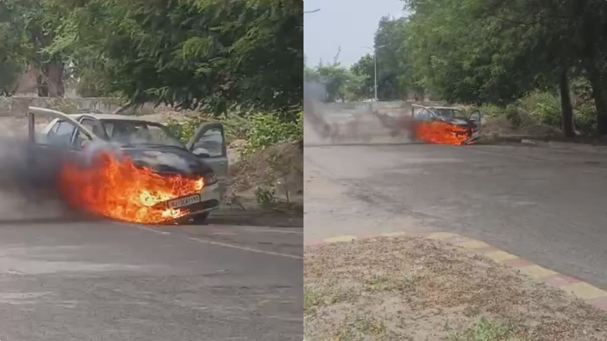 Singrauli Car Brunts into Ashes