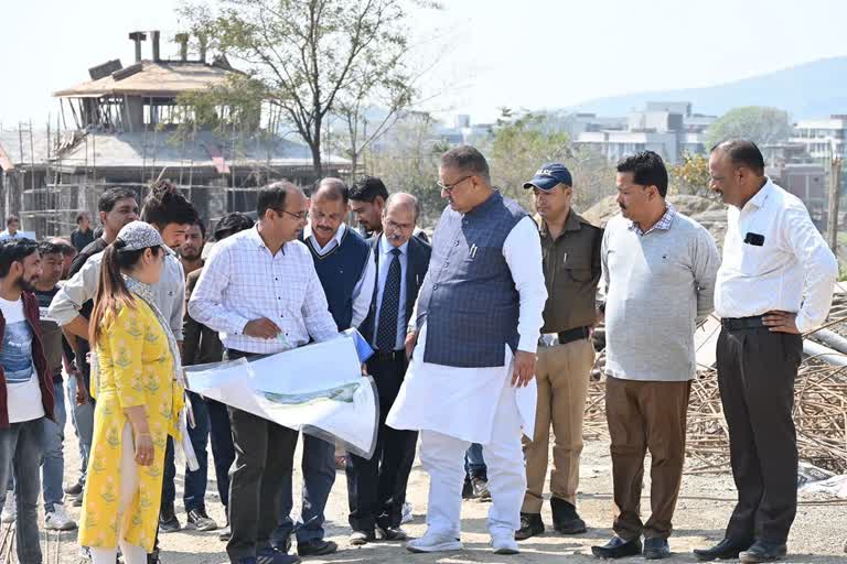 Soldier Welfare Minister Ganesh Joshi inspecting Sainya Dham