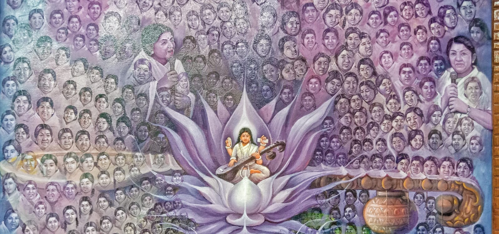 LATA MANGESHKAR  PAINTING THE NIGHTINGALE  ASIA BOOK OF RECORDS  PAINTING LATA MANGESHKAR ALIVE