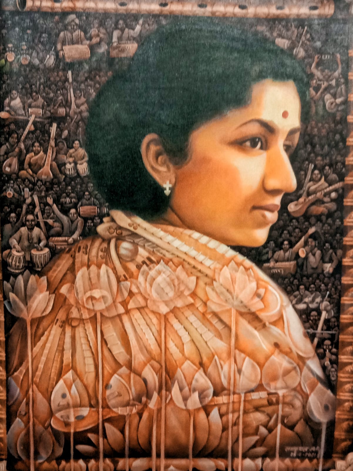 LATA MANGESHKAR  PAINTING THE NIGHTINGALE  ASIA BOOK OF RECORDS  PAINTING LATA MANGESHKAR ALIVE