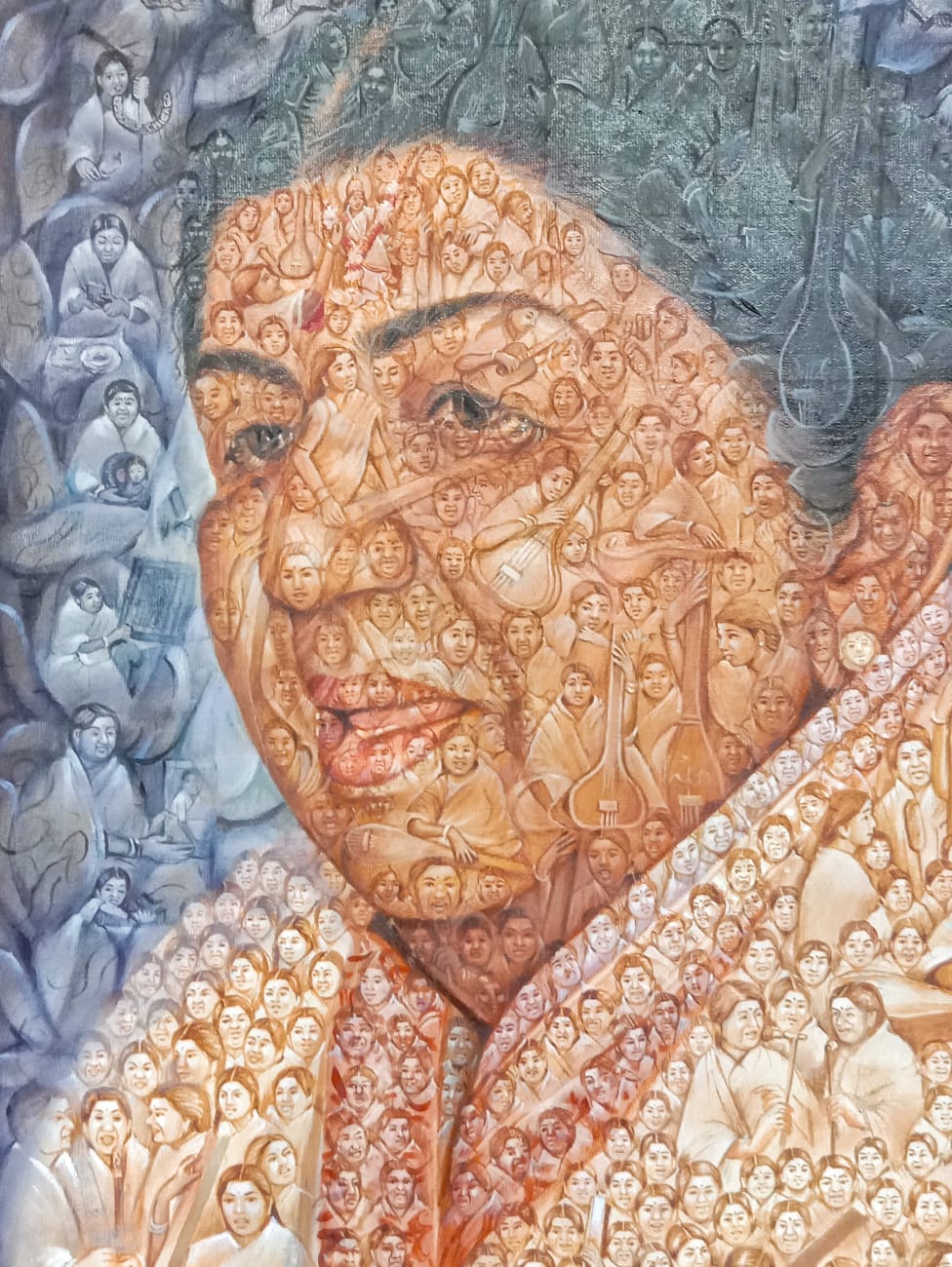 LATA MANGESHKAR  PAINTING THE NIGHTINGALE  ASIA BOOK OF RECORDS  PAINTING LATA MANGESHKAR ALIVE