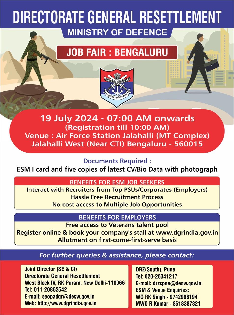 Ministry of Defence  Job fair  Bengaluru