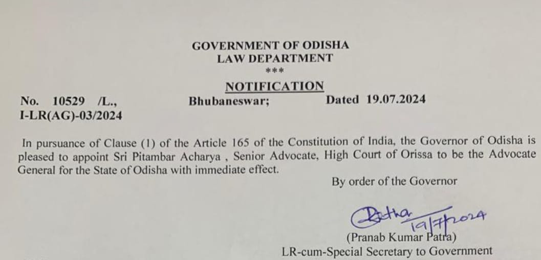 New Advocate General Of Odisha