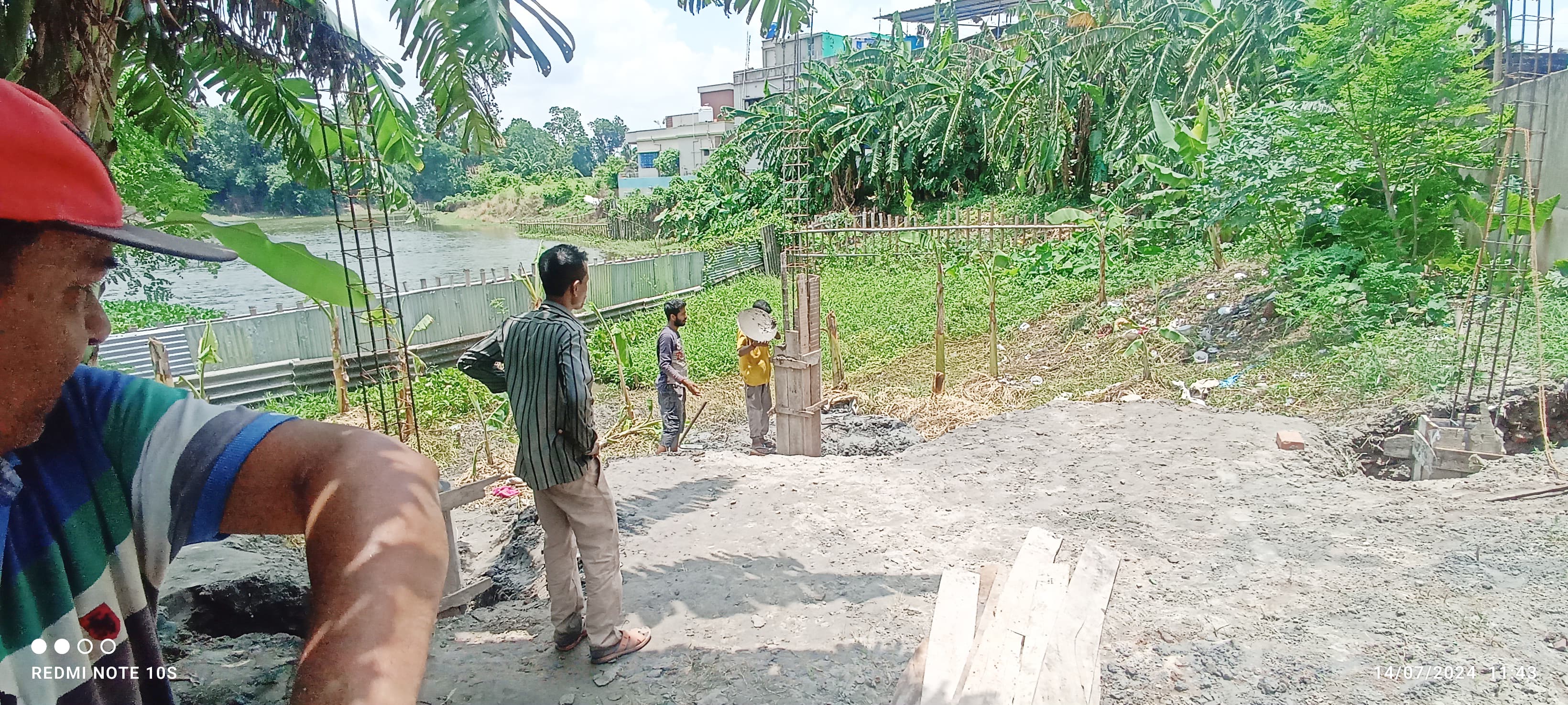 Illegal Construction by Filling Pond