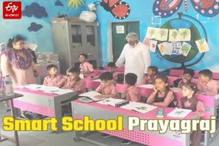 प्रयागराज के कंपोजिट विद्यालय राजापुर की स्मार्ट क्लास.