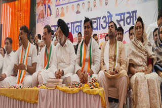 Congress leaders at Save Constitution Rally in Alwar