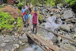 Jairam Thakur Visit Disaster affected Areas in Seraj