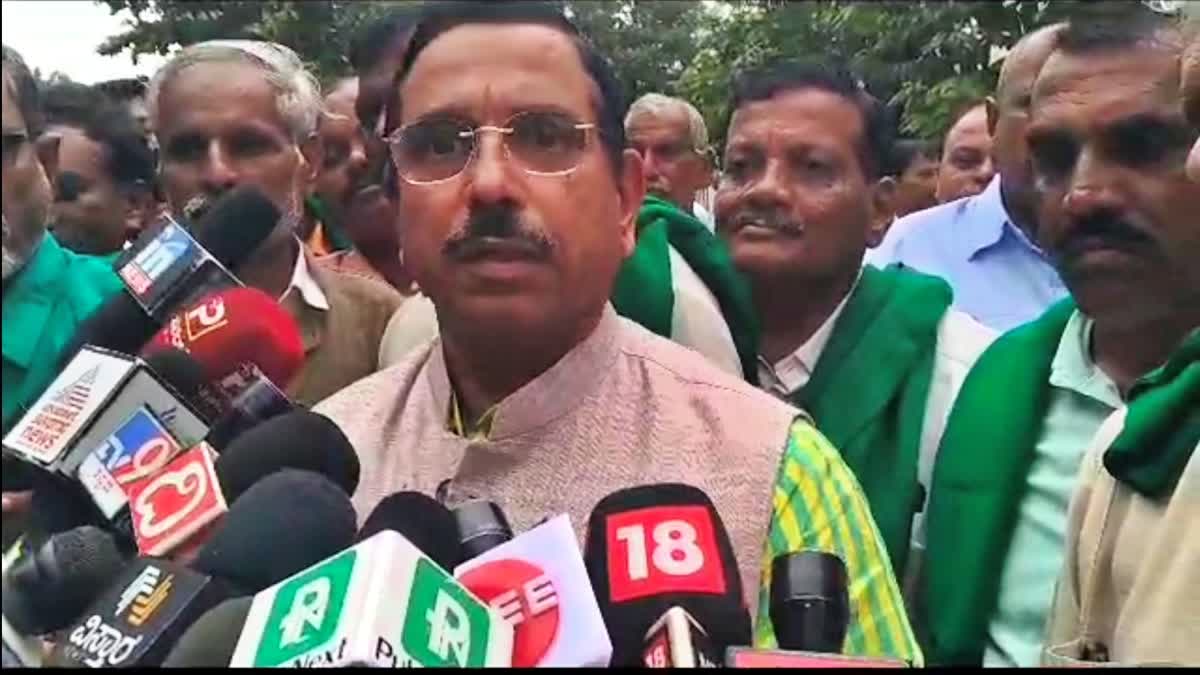 Union Minister Prahlad Joshi spoke to reporters