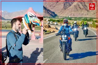 Rahul rides his bike from Leh to Pangong lake