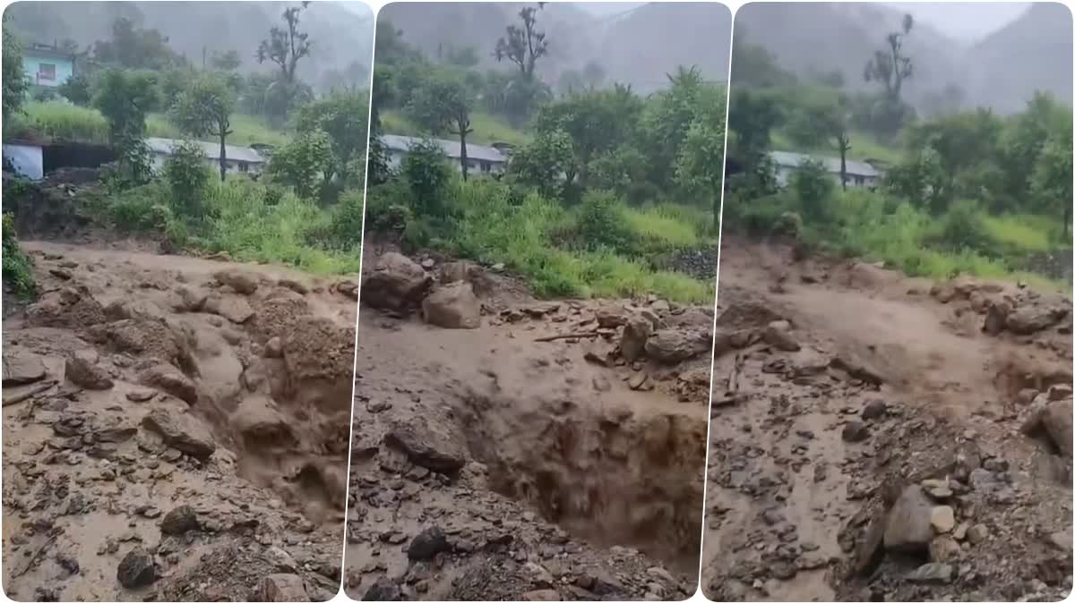 Water flowing on Road in Tharali