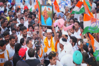 Congress MP Deepender Singh Hooda at Ambala Padyatra.