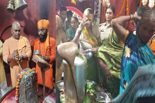 शिवभक्तों ने गुप्तकाशी मंदिर में किया महादेव का अभिषेक