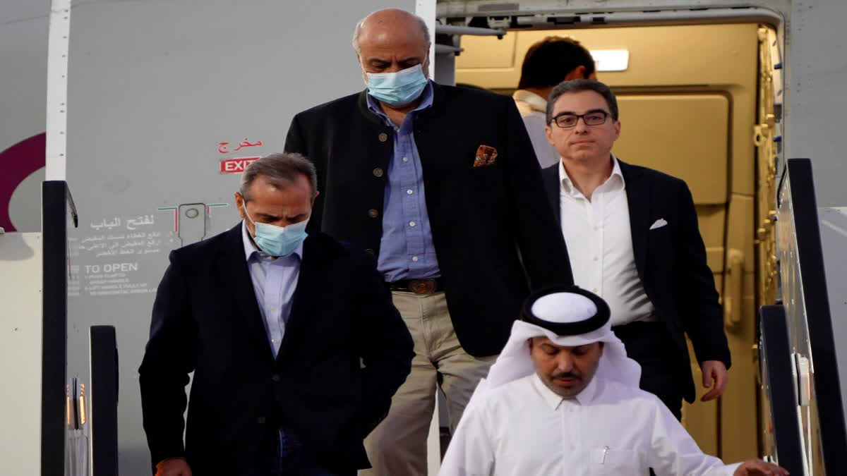 Five Americans detained for years in Iran walked off a plane and into freedom Monday, most arm-in-arm, as part of a politically risky deal that saw President Joe Biden agree to the release of nearly $6 billion in frozen Iranian assets owed by a third country, South Korea.