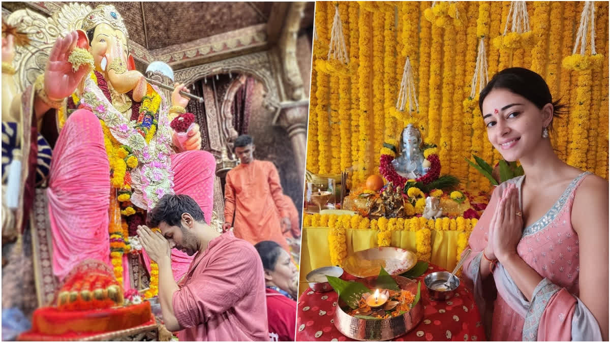 Ganesh Chaturthi, the 10-day-long festival, has begun in full swing. Several celebrities from the Bollywood film industry have visited pandals to seek blessings, while others have brought Ganesha idols home. Actors including Alia Bhatt, Kartik Aaryan, Ananya Panday, Kareena Kapoor Khan, and many others took to their respective social media handles to wish their fans on this auspicious day.