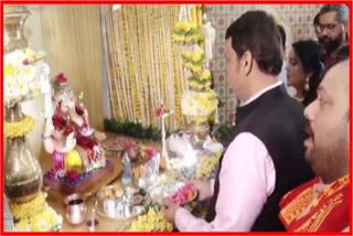 Devendra Fadnavis Ganesha Pranapratishtapana