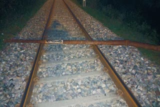 Iron Pole On Railway Track