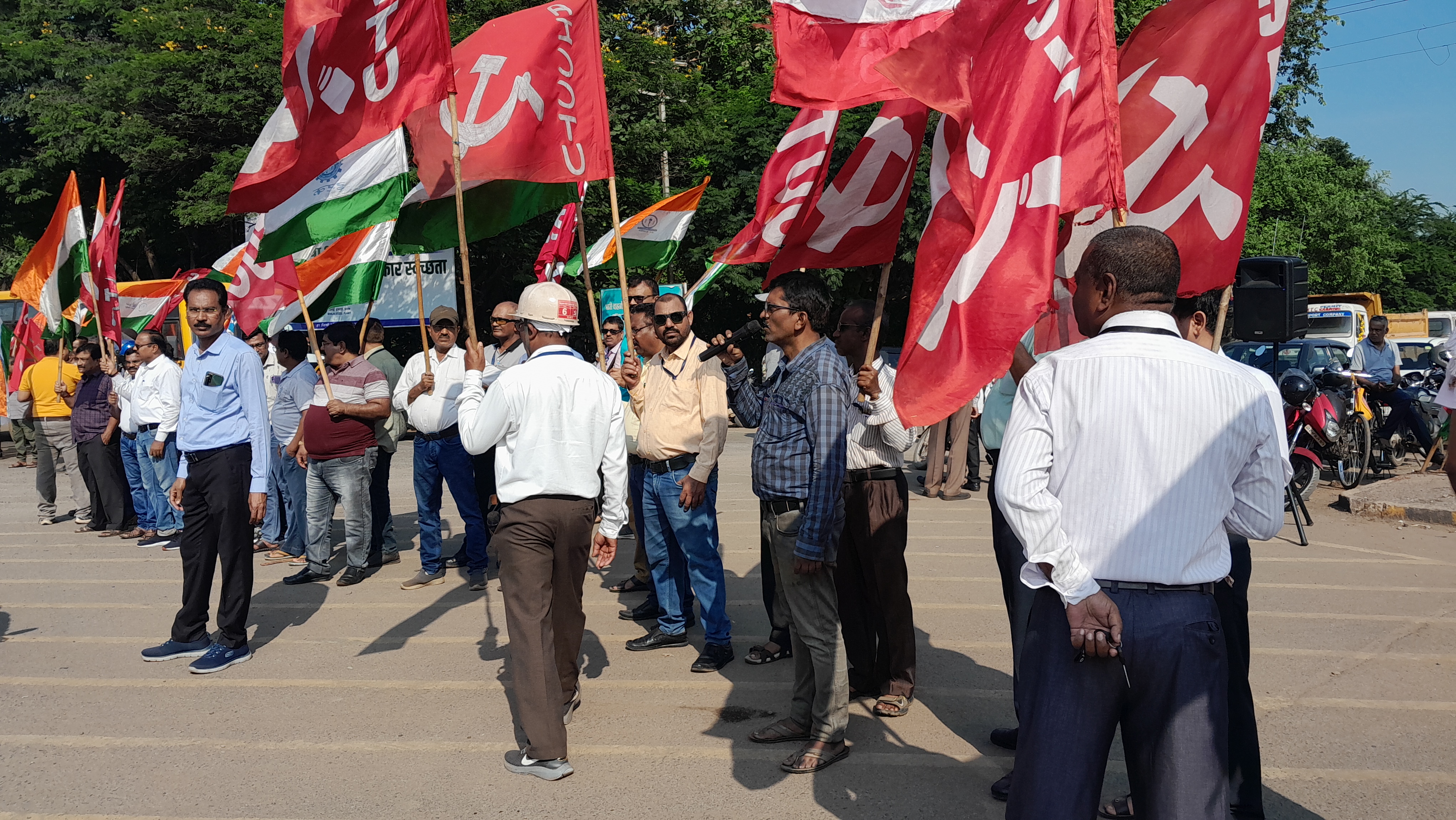 Bhilai trade unions protest