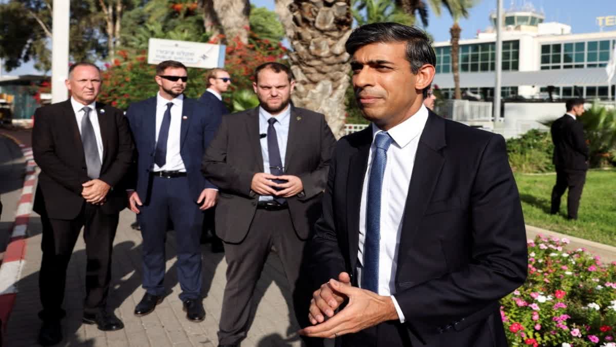 British PM Rishi Sunak in Tel Aviv Israel