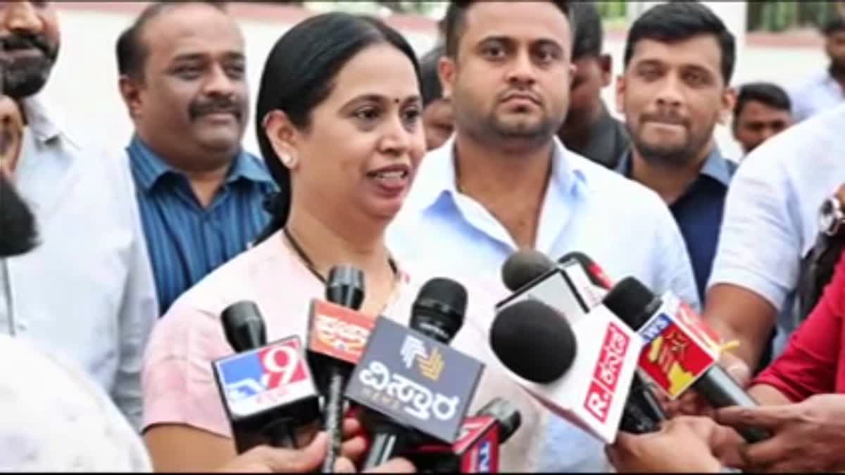 Minister Lakshmi Hebbalkar spoke to reporters.