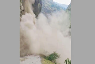 The vehicular traffic on Dharchula--Lipulekh Road in Pithoragarh district of Uttarakhand came to a grinding halt following a massive landslide on Wednesday.
