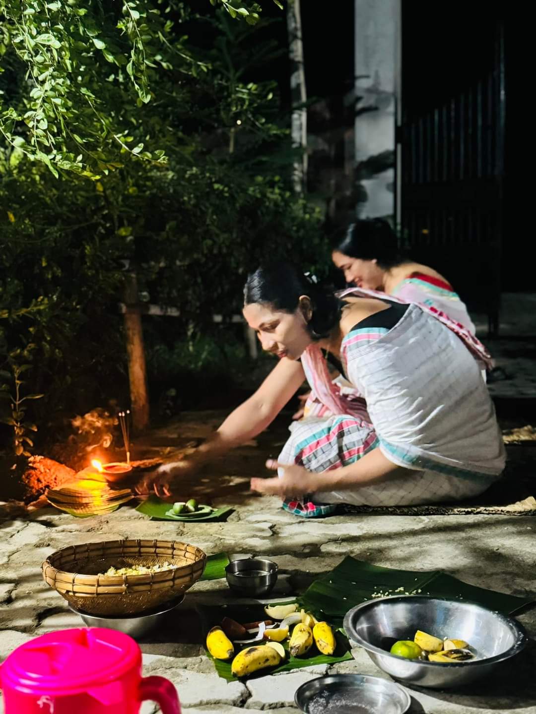 Boxing Queen Lovlina Borgohain observing Kati Bihu with traditional attire