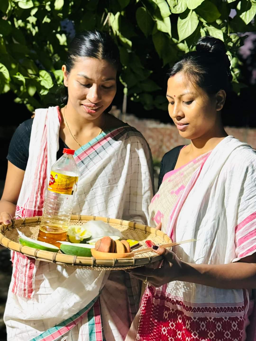 Boxing Queen Lovlina Borgohain observing Kati Bihu with traditional attire