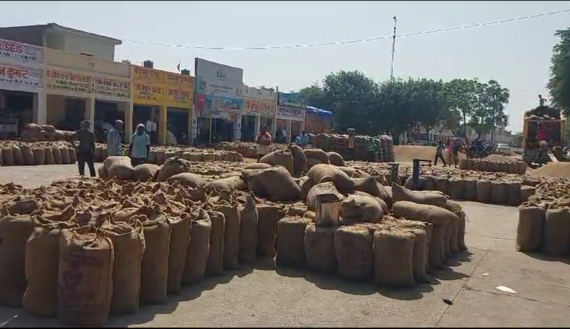Paddy soaked in grain markets in Karnal district