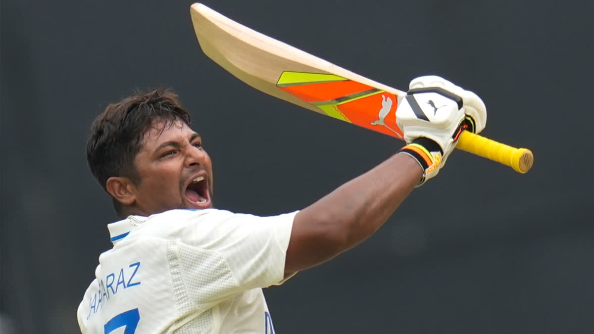 Rising sensation Sarfaraz Khan, who has scored plethora of runs in domestic circuits in the previous seasons, got at an opportunity after regular no.3 batter Shubman Gill was ruled out, to smash his maiden Test hundred on Day 4 of the 1st Test between India and New Zealand at the M Chinnaswamy Stadium here on Saturday, October 19, 2024.